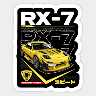 JDM LEGEND MAZDA RX7 FD3S -YELLOW Sticker